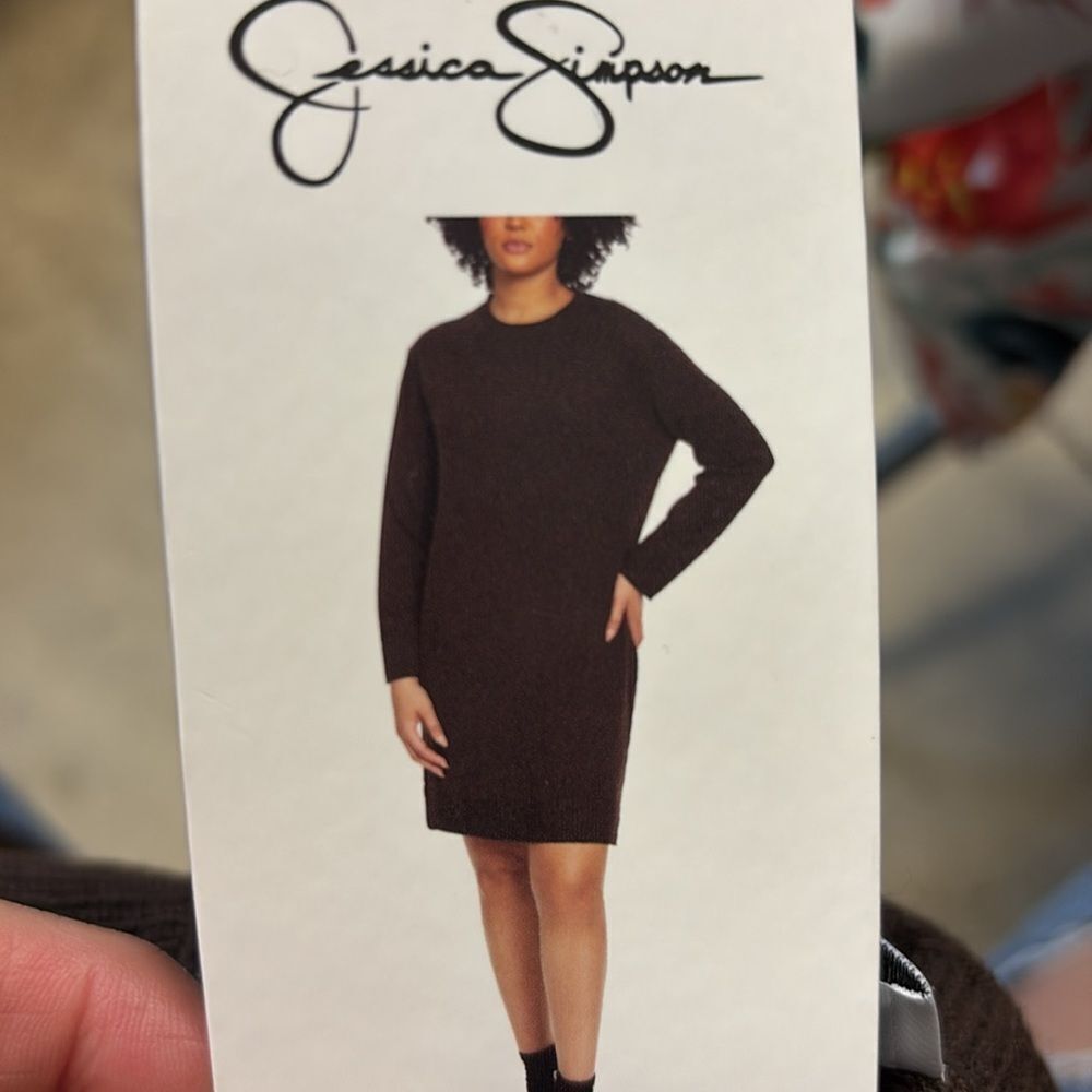 Jessica Simpson Long Sleeve Brown Dress - Picture 4 of 5